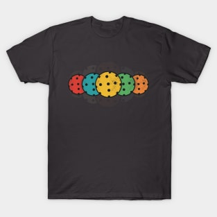 Distressed Pickleball Design - Retro Colors- Vintage Style T-Shirt